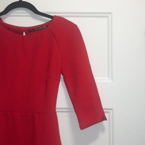 zara red sheath open back mini dress size Small - Picture 8 of 15